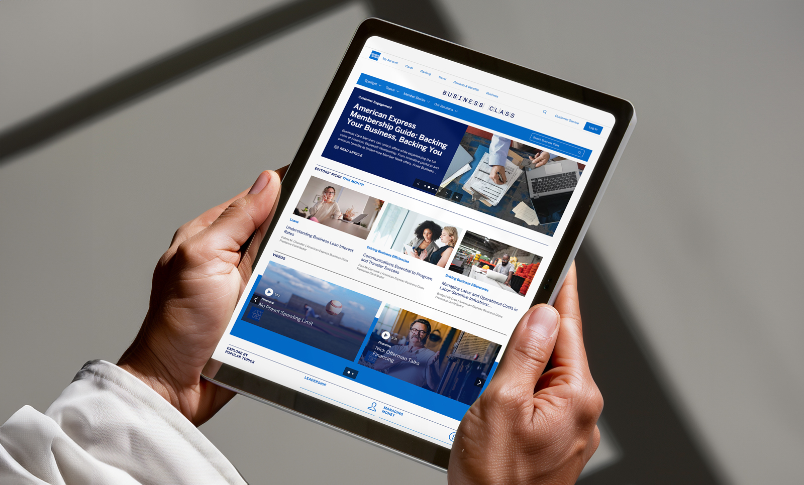 Mockup of a content hub