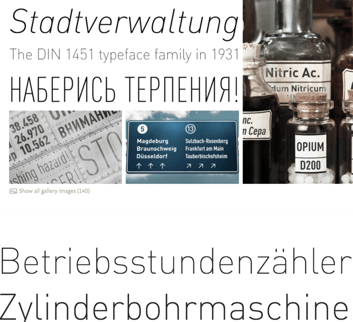 Example of modern typography from Font Shop