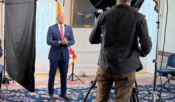 On set with Governor Wes Moore