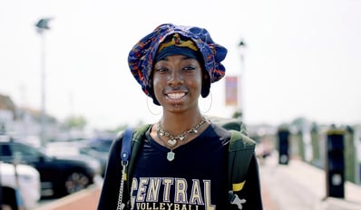 Interviewee outside in Baltimore